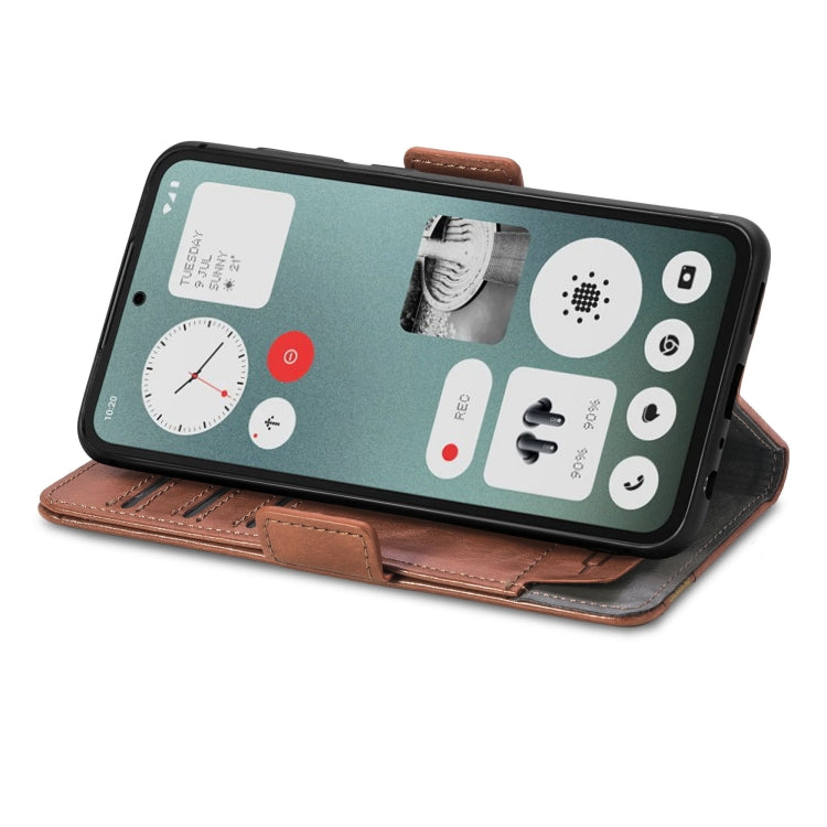 For Nothing CMF Phone 1 CaseNeo Splicing Dual Magnetic Buckle Leather Phone Case(Brown) - Nothing Cases by buy2fix | Online Shopping UK | buy2fix