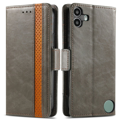 For Nothing CMF Phone 1 CaseNeo Splicing Dual Magnetic Buckle Leather Phone Case(Gray) - Nothing Cases by buy2fix | Online Shopping UK | buy2fix