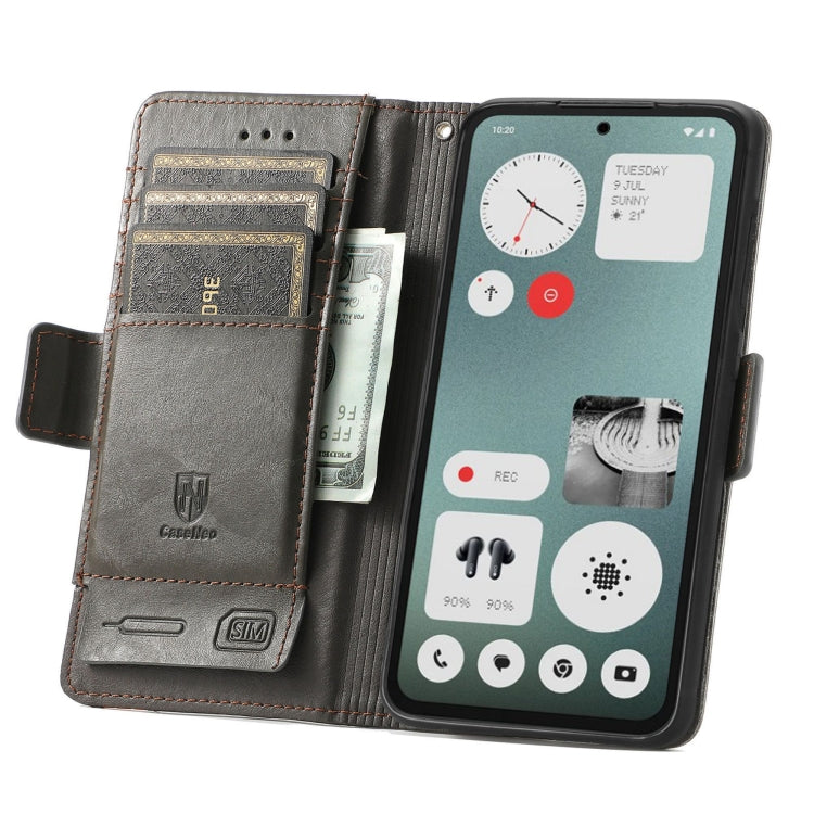 For Nothing CMF Phone 1 CaseNeo Splicing Dual Magnetic Buckle Leather Phone Case(Gray) - Nothing Cases by buy2fix | Online Shopping UK | buy2fix