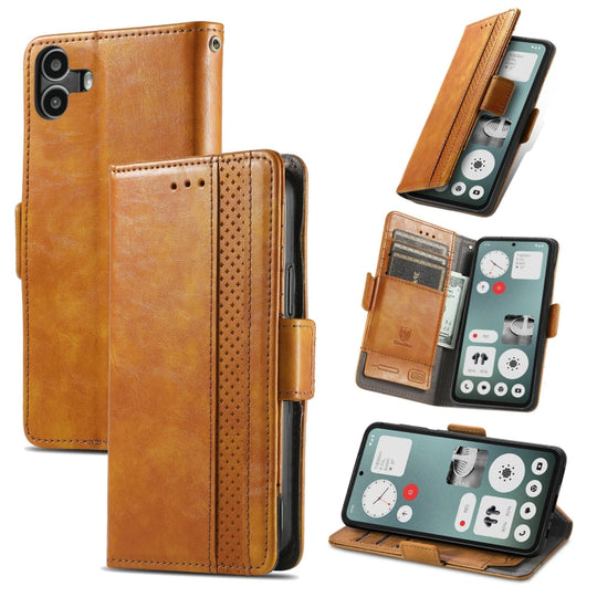 For Nothing CMF Phone 1 CaseNeo Splicing Dual Magnetic Buckle Leather Phone Case(Khaki)