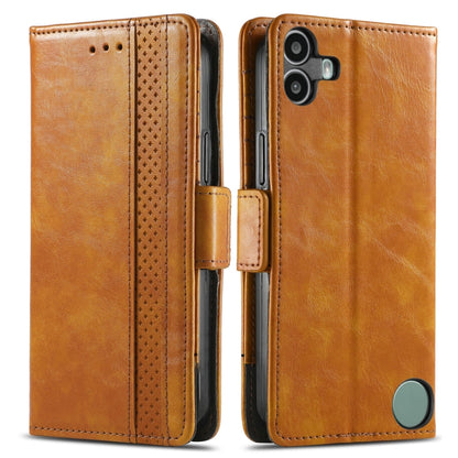 For Nothing CMF Phone 1 CaseNeo Splicing Dual Magnetic Buckle Leather Phone Case(Khaki) - Nothing Cases by buy2fix | Online Shopping UK | buy2fix