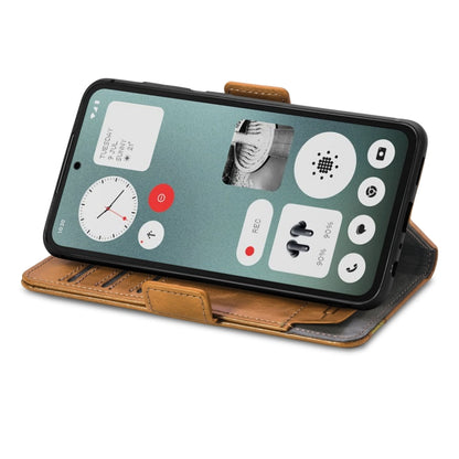 For Nothing CMF Phone 1 CaseNeo Splicing Dual Magnetic Buckle Leather Phone Case(Khaki) - Nothing Cases by buy2fix | Online Shopping UK | buy2fix