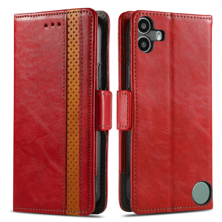 For Nothing CMF Phone 1 CaseNeo Splicing Dual Magnetic Buckle Leather Phone Case(Red) - Nothing Cases by buy2fix | Online Shopping UK | buy2fix
