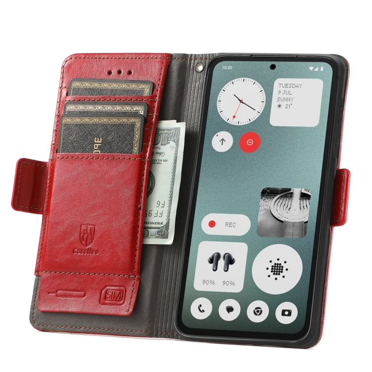 For Nothing CMF Phone 1 CaseNeo Splicing Dual Magnetic Buckle Leather Phone Case(Red) - Nothing Cases by buy2fix | Online Shopping UK | buy2fix