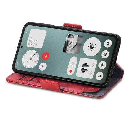For Nothing CMF Phone 1 CaseNeo Splicing Dual Magnetic Buckle Leather Phone Case(Red) - Nothing Cases by buy2fix | Online Shopping UK | buy2fix