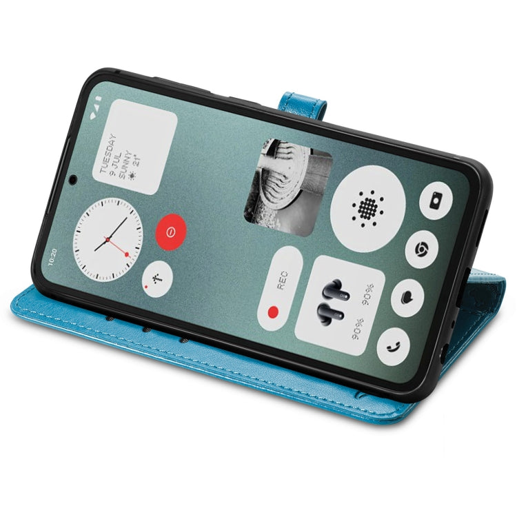 For Nothing CMF Phone 1 Cat and Dog Embossed Leather Phone Case(Blue) - Nothing Cases by buy2fix | Online Shopping UK | buy2fix