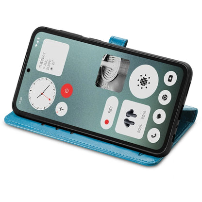 For Nothing CMF Phone 1 Cat and Dog Embossed Leather Phone Case(Blue) - Nothing Cases by buy2fix | Online Shopping UK | buy2fix