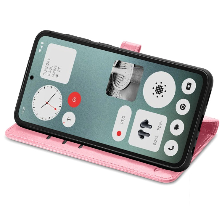 For Nothing CMF Phone 1 Cat and Dog Embossed Leather Phone Case(Pink) - Nothing Cases by buy2fix | Online Shopping UK | buy2fix