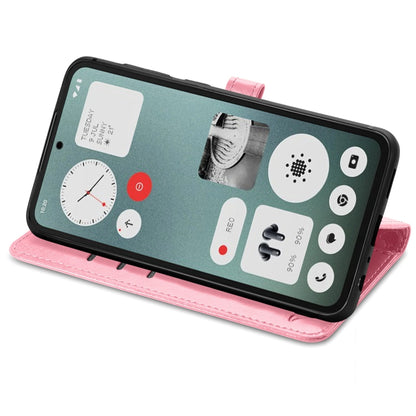 For Nothing CMF Phone 1 Cat and Dog Embossed Leather Phone Case(Pink) - Nothing Cases by buy2fix | Online Shopping UK | buy2fix