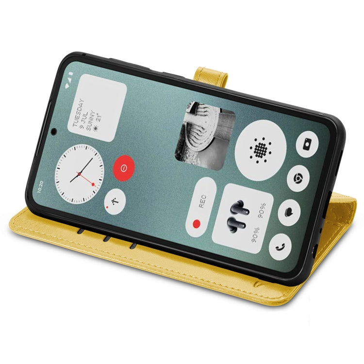For Nothing CMF Phone 1 Cat and Dog Embossed Leather Phone Case(Yellow) - Nothing Cases by buy2fix | Online Shopping UK | buy2fix