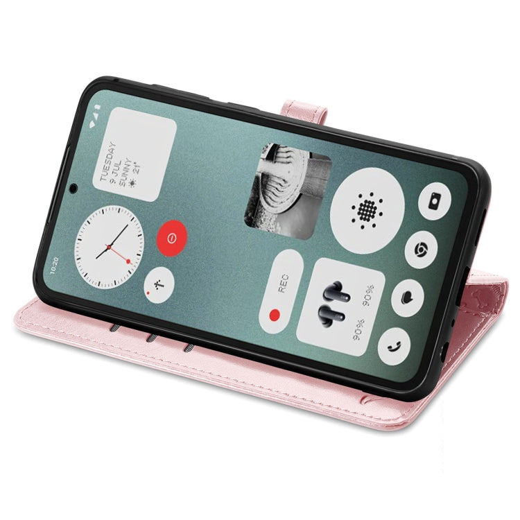 For Nothing CMF Phone 1 Cat and Dog Embossed Leather Phone Case(Rose Gold) - Nothing Cases by buy2fix | Online Shopping UK | buy2fix