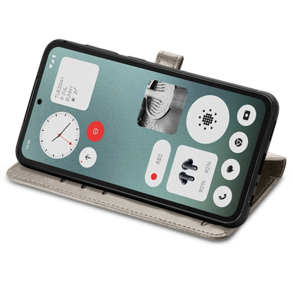 For Nothing CMF Phone 1 Cat and Dog Embossed Leather Phone Case(Gray) - More Brand by buy2fix | Online Shopping UK | buy2fix