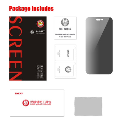 For iPhone 15 Pro ENKAY Hat-Prince 28 Degree Anti-peeping Privacy Tempered Glass Film - iPhone 15 Pro Tempered Glass by ENKAY | Online Shopping UK | buy2fix