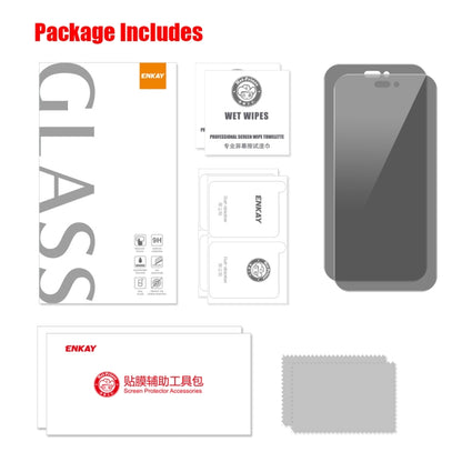 For iPhone 15 Pro 2pcs ENKAY Hat-Prince 28 Degree Anti-peeping Privacy Tempered Glass Film - iPhone 15 Pro Tempered Glass by ENKAY | Online Shopping UK | buy2fix