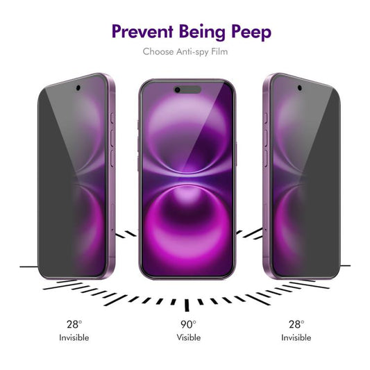 For iPhone 17 Air 2pcs ENKAY Hat-Prince 28 Degree Anti-peeping Privacy Tempered Glass Film - iPhone 17 Air Tempered Glass by ENKAY | Online Shopping UK | buy2fix