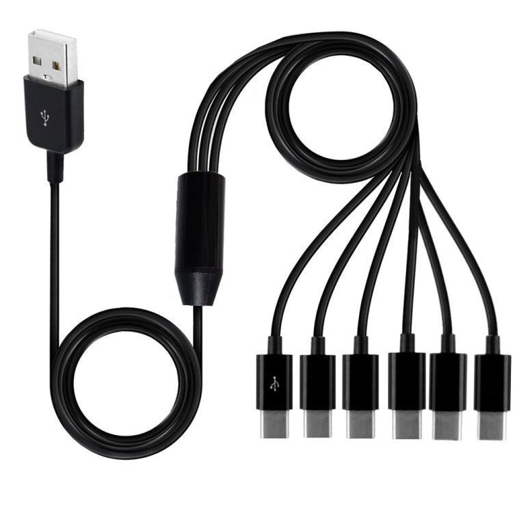 JUNSUNMAY 6 in 1 USB 2.0 to Type-C Splitter Cable, Length:1.5m - USB-C & Type-C Cable by JUNSUNMAY | Online Shopping UK | buy2fix