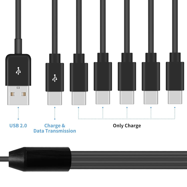 JUNSUNMAY 6 in 1 USB 2.0 to Type-C Splitter Cable, Length:1.5m - USB-C & Type-C Cable by JUNSUNMAY | Online Shopping UK | buy2fix