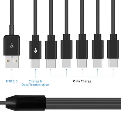 JUNSUNMAY 6 in 1 USB 2.0 to Type-C Splitter Cable, Length:1.5m - USB-C & Type-C Cable by JUNSUNMAY | Online Shopping UK | buy2fix