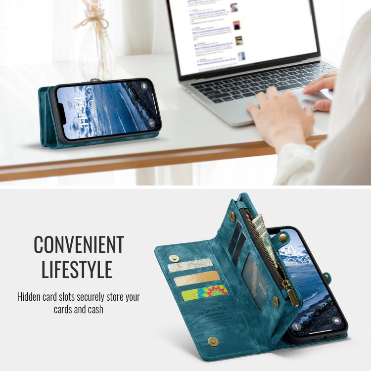 For iPhone 16e CaseMe 008 Detachable Multifunctional Leather Phone Case(Blue) - iPhone 16e Cases by CaseMe | Online Shopping UK | buy2fix