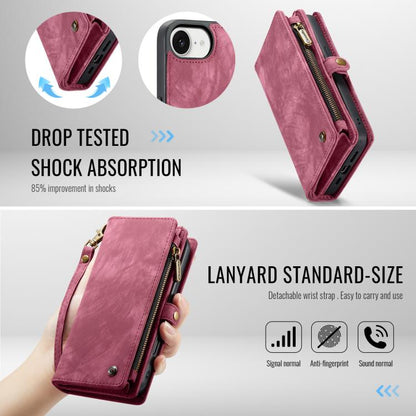 For iPhone 16e CaseMe 008 Detachable Multifunctional Leather Phone Case(Red) - iPhone 16e Cases by CaseMe | Online Shopping UK | buy2fix