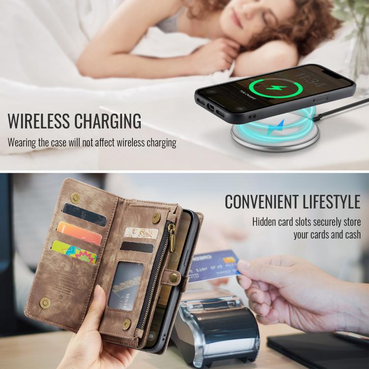 For iPhone 16e CaseMe 008 Detachable Multifunctional Leather Phone Case(Brown) - iPhone 16e Cases by CaseMe | Online Shopping UK | buy2fix