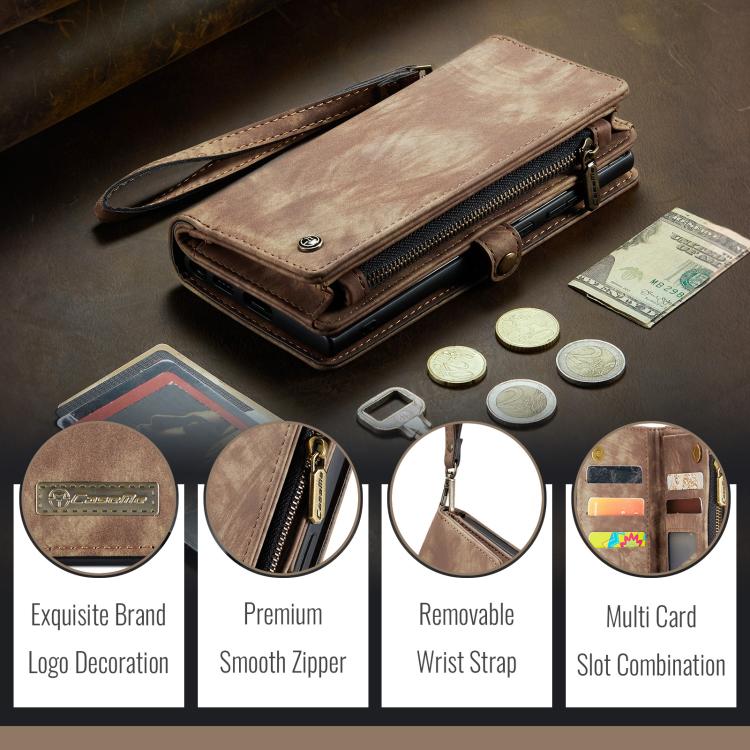 For iPhone 16e CaseMe 008 Detachable Multifunctional Leather Phone Case(Brown) - iPhone 16e Cases by CaseMe | Online Shopping UK | buy2fix