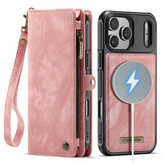 For iPhone 17 Pro Max CaseMe 008 Detachable Multifunctional Leather Phone Case(Pink)