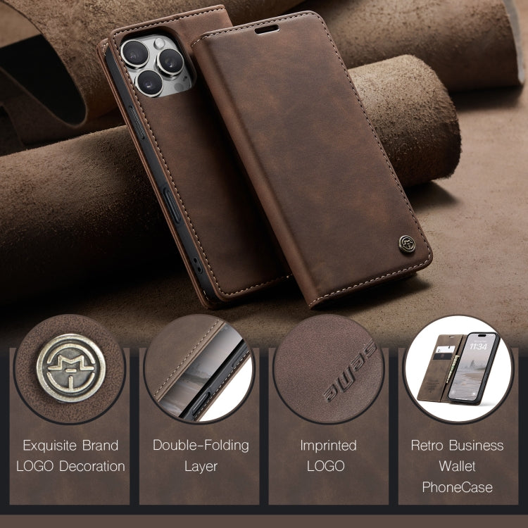 For iPhone 16 Pro Max CaseMe 013 Multifunctional Horizontal Flip Leather Phone Case(Coffee) by CaseMe