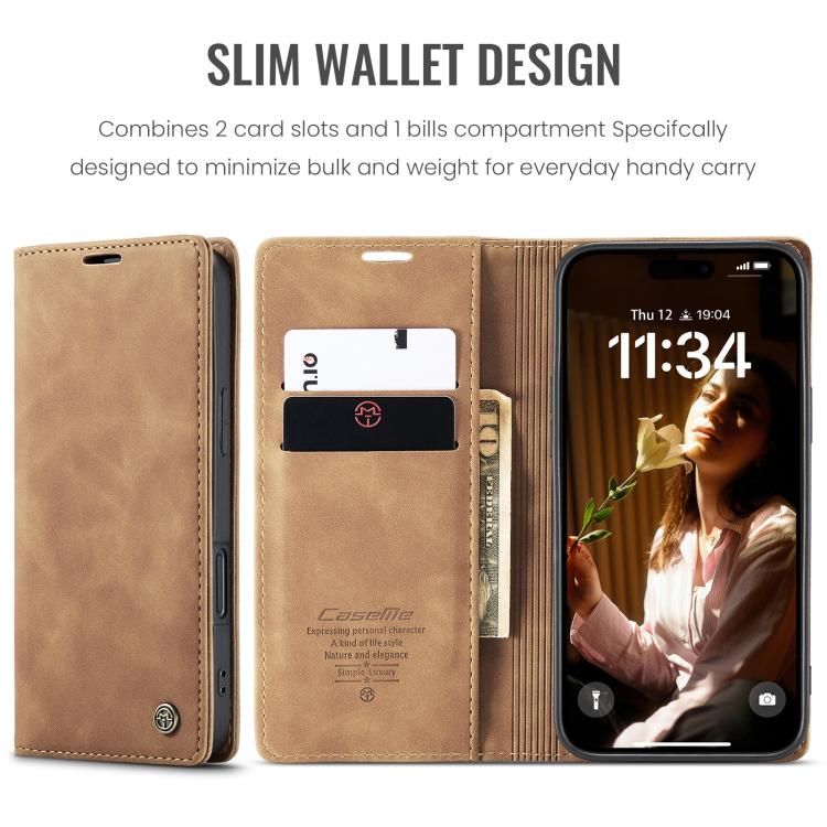 For iPhone 16 Pro CaseMe 013 Multifunctional Horizontal Flip Leather Phone Case(Brown) by CaseMe