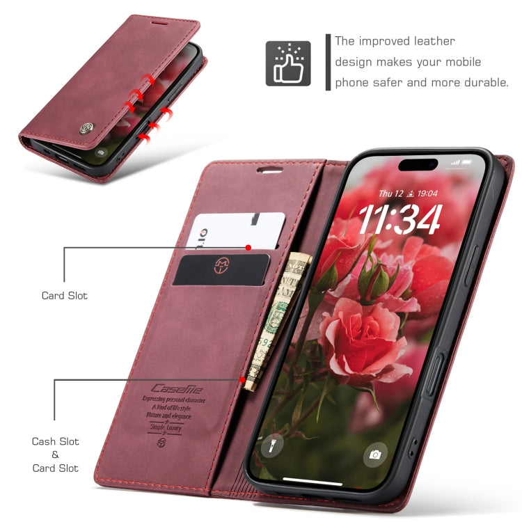 For iPhone 16 Pro CaseMe 013 Multifunctional Horizontal Flip Leather Phone Case(Red) by CaseMe