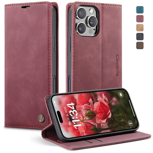 For iPhone 16 Pro CaseMe 013 Multifunctional Horizontal Flip Leather Phone Case(Red) by CaseMe