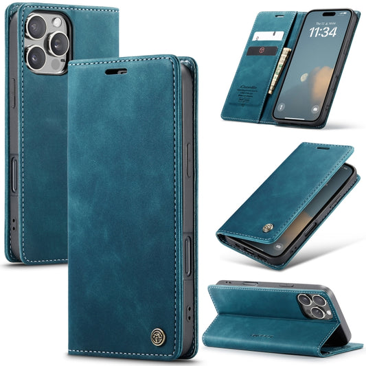 For iPhone 16 Pro CaseMe 013 Multifunctional Horizontal Flip Leather Phone Case(Blue) - iPhone 16 Pro Cases by CaseMe | Online Shopping UK | buy2fix