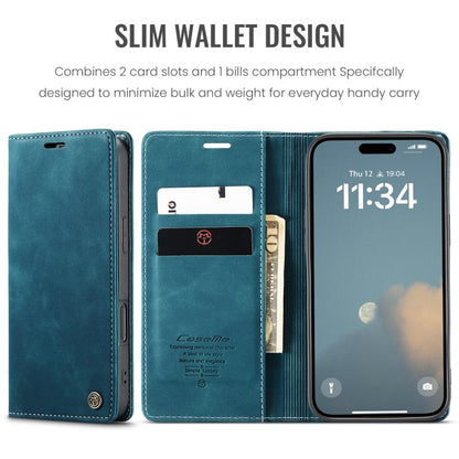 For iPhone 16 Pro CaseMe 013 Multifunctional Horizontal Flip Leather Phone Case(Blue) by CaseMe