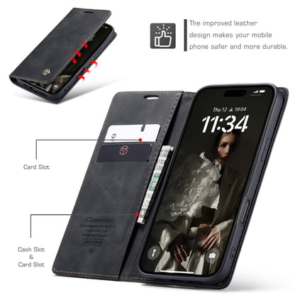 For iPhone 16 Pro CaseMe 013 Multifunctional Horizontal Flip Leather Phone Case(Black) - iPhone 16 Pro Cases by CaseMe | Online Shopping UK | buy2fix