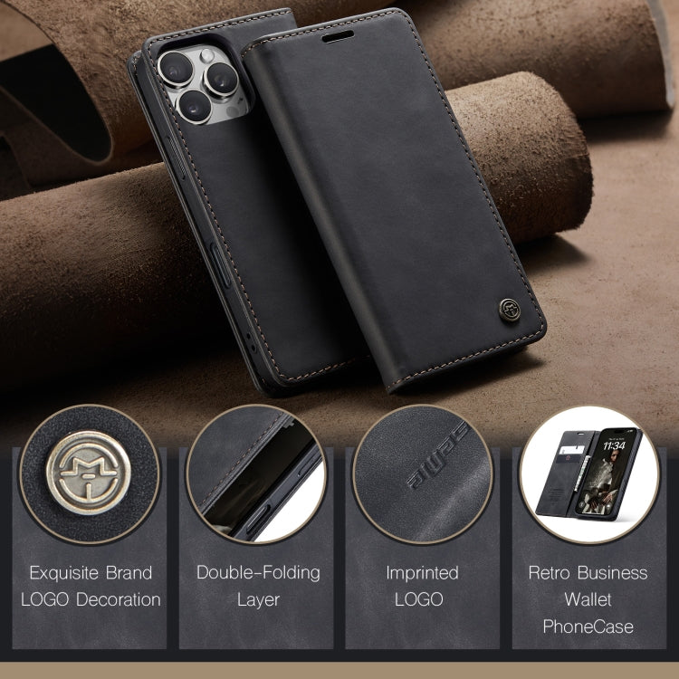 For iPhone 16 Pro CaseMe 013 Multifunctional Horizontal Flip Leather Phone Case(Black) by CaseMe