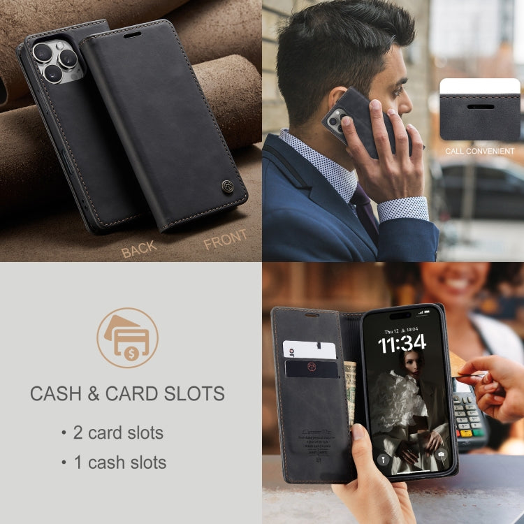 For iPhone 16 Pro CaseMe 013 Multifunctional Horizontal Flip Leather Phone Case(Black) by CaseMe