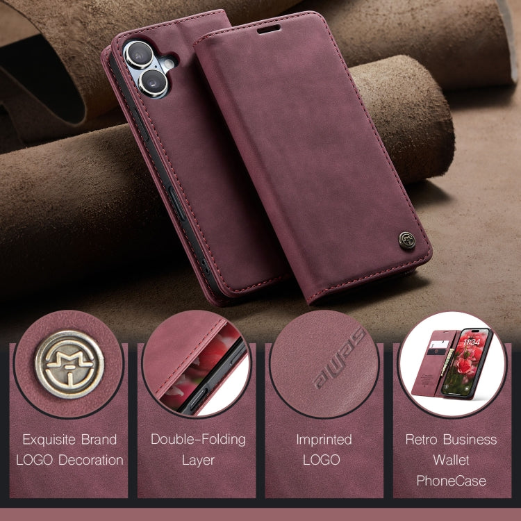 For iPhone 16 Plus CaseMe 013 Multifunctional Horizontal Flip Leather Phone Case(Red) by CaseMe