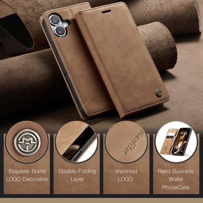 For iPhone 16 CaseMe 013 Multifunctional Horizontal Flip Leather Phone Case(Brown) by CaseMe