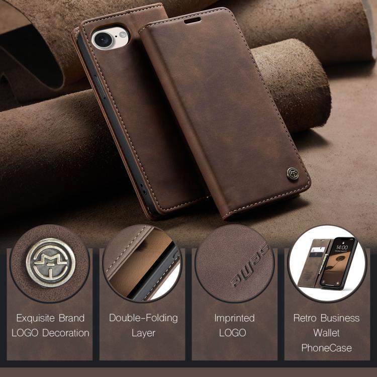 For iPhone 16e CaseMe 013 Multifunctional Horizontal Flip Leather Phone Case(Coffee) - iPhone 16e Cases by CaseMe | Online Shopping UK | buy2fix