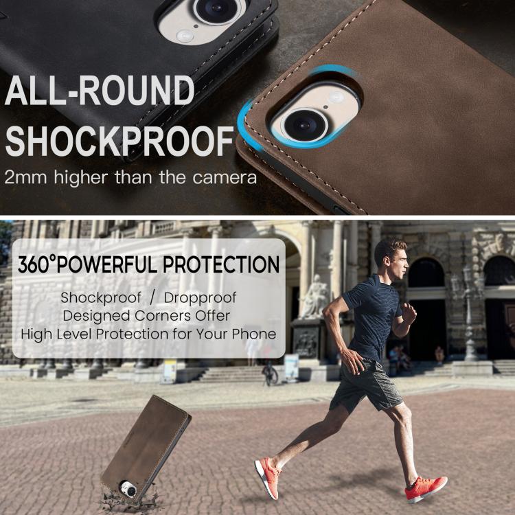 For iPhone 16e CaseMe 013 Multifunctional Horizontal Flip Leather Phone Case(Coffee) - iPhone 16e Cases by CaseMe | Online Shopping UK | buy2fix