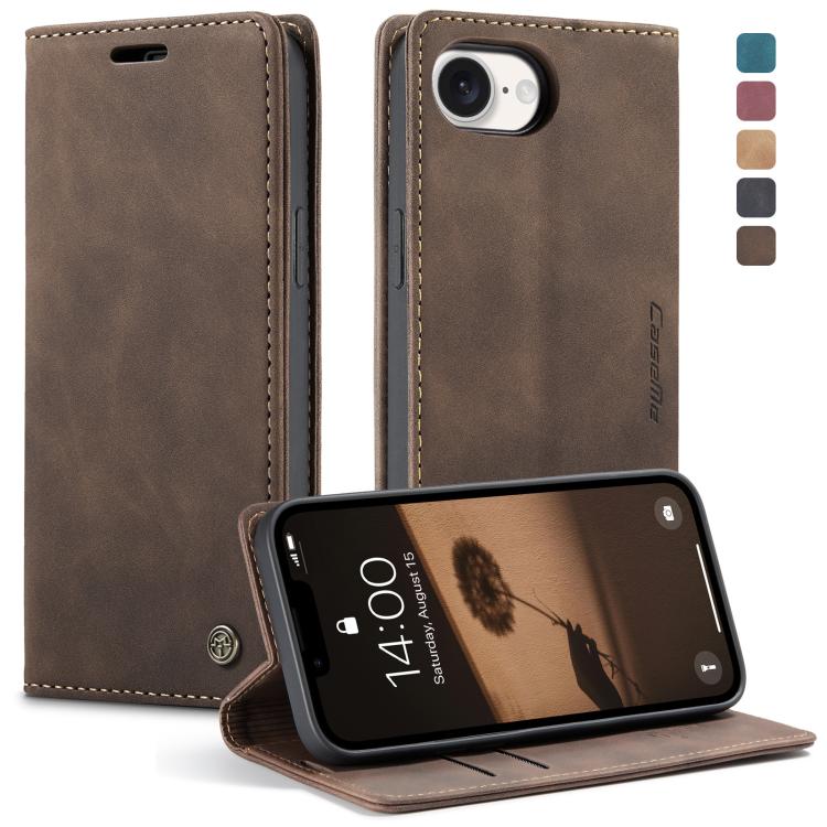 For iPhone 16e CaseMe 013 Multifunctional Horizontal Flip Leather Phone Case(Coffee) - iPhone 16e Cases by CaseMe | Online Shopping UK | buy2fix