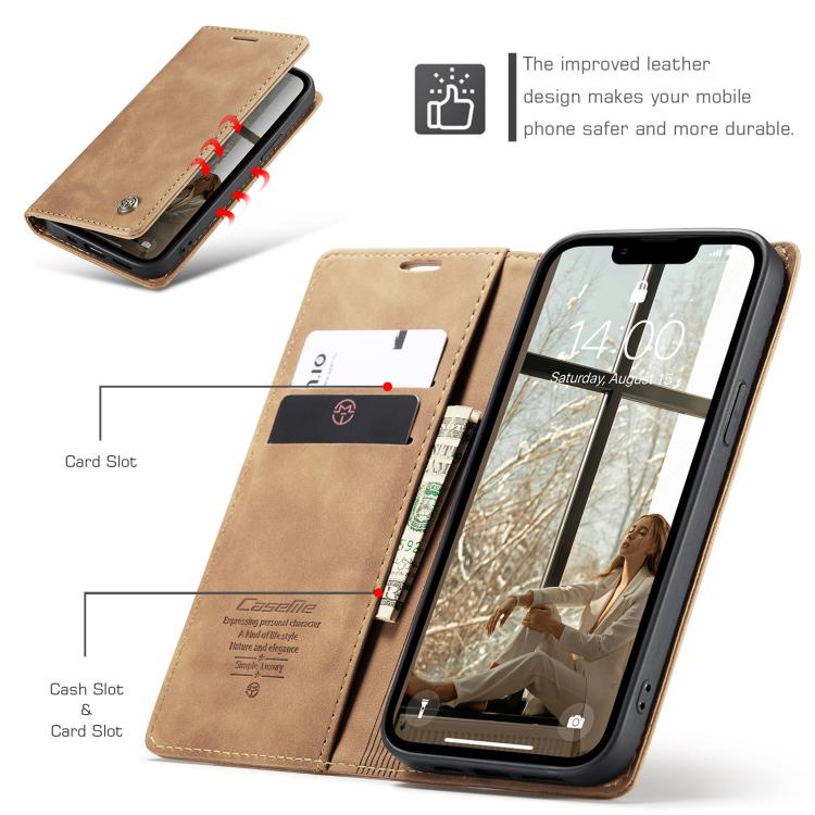 For iPhone 16e CaseMe 013 Multifunctional Horizontal Flip Leather Phone Case(Brown) - iPhone 16e Cases by CaseMe | Online Shopping UK | buy2fix