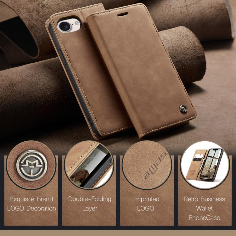 For iPhone 16e CaseMe 013 Multifunctional Horizontal Flip Leather Phone Case(Brown) - iPhone 16e Cases by CaseMe | Online Shopping UK | buy2fix