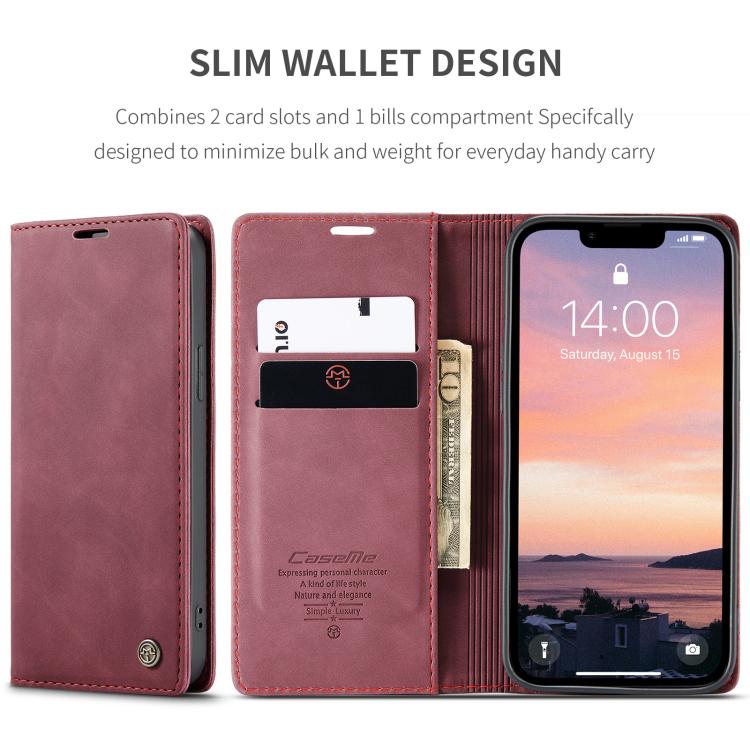 For iPhone 16e CaseMe 013 Multifunctional Horizontal Flip Leather Phone Case(Red) - iPhone 16e Cases by CaseMe | Online Shopping UK | buy2fix
