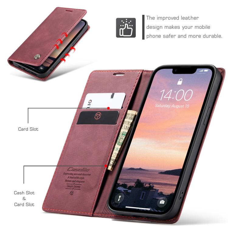 For iPhone 16e CaseMe 013 Multifunctional Horizontal Flip Leather Phone Case(Red) - iPhone 16e Cases by CaseMe | Online Shopping UK | buy2fix