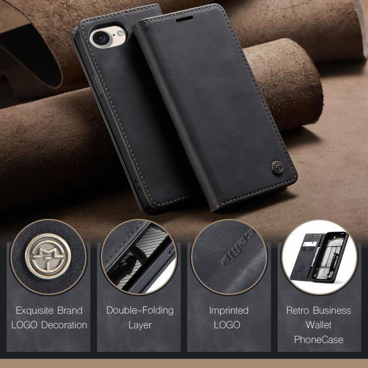 For iPhone 16e CaseMe 013 Multifunctional Horizontal Flip Leather Phone Case(Black) - iPhone 16e Cases by CaseMe | Online Shopping UK | buy2fix