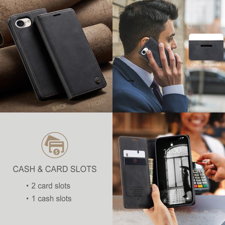 For iPhone 16e CaseMe 013 Multifunctional Horizontal Flip Leather Phone Case(Black) - iPhone 16e Cases by CaseMe | Online Shopping UK | buy2fix
