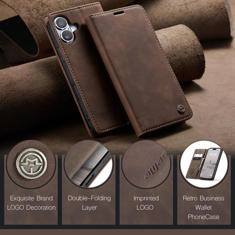 For iPhone 17 CaseMe 013 Multifunctional Horizontal Flip Leather Phone Case(Coffee) - iPhone 17 Cases by CaseMe | Online Shopping UK | buy2fix