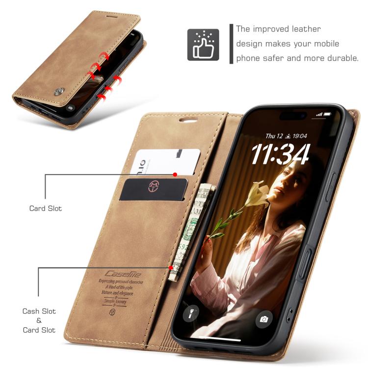 For iPhone 17 CaseMe 013 Multifunctional Horizontal Flip Leather Phone Case(Brown) - iPhone 17 Cases by CaseMe | Online Shopping UK | buy2fix