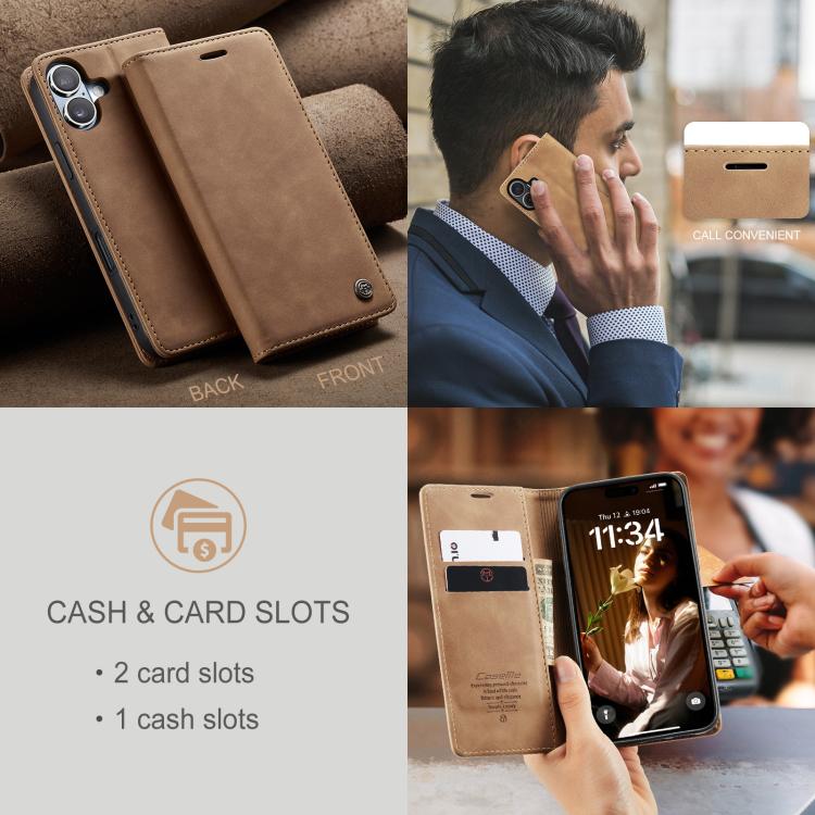 For iPhone 17 CaseMe 013 Multifunctional Horizontal Flip Leather Phone Case(Brown) - iPhone 17 Cases by CaseMe | Online Shopping UK | buy2fix